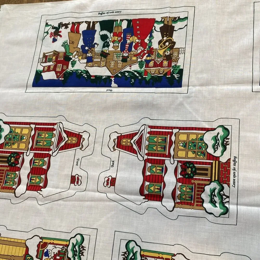 Wamsutta Hallmark Stitch And Sew Christmas Village Fabric Panel Sewing Craft DIY